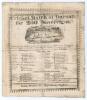 &lsquo;Cricket Match at Darnall, for 200 Sovereigns&rsquo; 1826. Sheffield and Leicester v Nottingham. Very early and rare original double sided score sheet for the match played at the Darnall New Ground, Sheffield, 24th- 26th July 1826. Both sides with printed title