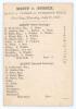 &lsquo;Kent v. Sussex. Match of Cricket at Tunbridge Wells&rsquo; 1848. Early and original small double sided scorecard for the match played at the Higher Common Ground, Tunbridge Wells, 27th & 28th July 1848. The card with printed scores at the close of the first da