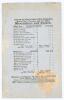 &lsquo;Marylebone and Sussex&rsquo; 1849. Original single sided score sheet for the &lsquo;Close of the first two innings, Second Day, Tuesday Aug. 14, 1849&rsquo; for the match played at C.H. Gausden&rsquo;s (Royal Brunswick) Ground, Hove, 13th- 14th August 1849. The scores depict M.