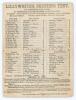Cambridge University v United England Eleven 1855. Original double sided scorecard for the match played at Lord&rsquo;s on &lsquo;Monday (wet) & Tuesday, June 18th & 19th 1855&rsquo;. The sixteen of Cambridge pulled off an unexpected victory by thirteen runs. Batting first