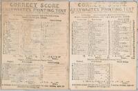 George Parr’s team to North America 1859. First England cricket tour overseas. ‘11 of England v 22 of the United States’. Two very rare scorecards (thought to be the only surviving original scorecards from the pioneering first overseas tour), printed by F