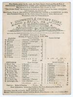 ‘Gentlemen v. Players’ 1864 and 1865. Early early original double sided scorecard for Gentlemen v Players matches played at Lord’s. Unusually, to one side is the complete printed scorecard for the match played 27th & 28th June 1864, in which the Players s