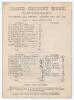 &lsquo;Grand Cricket Week, Canterbury. Kent v. Marylebone Club&rsquo; 1876. Early original single sided scorecard with complete printed and handwritten scores in ink and pencil, for the match played at Canterbury, 10th- 12th August 1876. In the twelve-a-side match th
