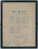 Australia inaugural tour of England 1878. &lsquo;M.C.C. and Ground v. Australians&rsquo;, Lord&rsquo;s, 27th May 1878. Original and rare silk scorecard for the Australian&rsquo;s second match match of the tour. In the remarkable game, M.C.C. were dismissed for only 33. Only A.N.