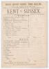 &lsquo;Grand County Match, Town Malling, Kent v. Sussex&rsquo; 1879. Early original scorecard with printed scores complete to the end of the first day&rsquo;s play, for the match played at the Old County Ground, Town Malling, 31st July & 1st August 1879. Scheduled for thre