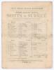 &lsquo;Grand Cricket Match, Notts. v. Surrey&rsquo; 1880. Early official double sided scorecard for the match played at Trent Bridge, 3rd- 5th June 1880, in which William &lsquo;Billy&rsquo; Gunn made his first-class debut, aged 21. Surrey batted first and were dismissed for 82 