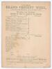 &lsquo;Canterbury Grand Cricket Week. Thirteen of Kent v. Eleven of All England&rsquo; 1880. Early original double sided scorecard with incomplete printed scores for the match played at Canterbury, 2nd- 4th August 1880. The scorecard shows the completed first innings