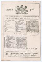 ‘Grand Cricket Match between Lord Sheffield’s Eleven and the Australians’ 1884. Early original single sided scorecard with complete printed scores for the match played at Sheffield Park, 12th- 14th May 1884. In the Australians’ opening first-class match o