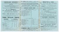 Australian tour to England 1888. ‘Grand Cricket Match. Australians v. [11 of] England’. Early original double sided folding scorecard with complete printed scores for the tour match played at the Central Recreation Ground, Hastings, 2nd- 4th August 1888. 