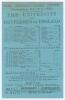 &lsquo;The [Cambridge] University versus Gentlemen of England [A.J. Webbe&rsquo;s XI]&rsquo; 1890. Early original scorecard with complete printed scores for the match played at Fenner&rsquo;s Ground, Cambridge, 19th- 21st May 1890. The scorecard lists the University as batting f