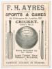 Australia tour to England 1893. &lsquo;South of England v. Australians&rsquo;. Early original double sided scorecard with complete printed and handwritten scores in pencil for the match played at Kennington Oval, 15th & 16th June 1893. The South elected to bat first - 2