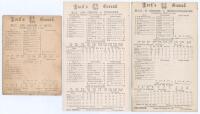 M.C.C. & Ground scorecards 1895-1900. Three early original scorecards for matches played at Lord’s. Scorecards are v. Nottinghamshire, 4th & 5th May 1895, incomplete printed scores, M.C.C. won by six wickets. 4.5”x6”. v. Yorkshire, 12th- 14th May 1898, co