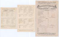 Sussex C.C.C. 1898-1900. Three early original double sided scorecards for matches played by Sussex, each with complete printed scores. Scorecards are Surrey v. Sussex, Kennington Oval, 11th- 13th August 1898, Surrey won by 73 runs. Sussex v. Gloucestershi