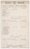 South Africa tour to England 1904. &lsquo;M.C.C. & Ground v. South Africans&rsquo;. Early original double sided scorecard with incomplete printed and faintly handwritten scores in pencil for the tour match played at Lord&rsquo;s 11th- 13th August 1904. No play was possible