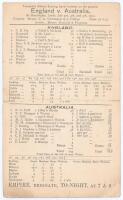 Australia tour to England 1905. ‘England v. Australia’. Third Test. Early original double sided scorecard with complete printed and handwritten scores in pencil for the 3rd Test at Headingley, 3rd- 5th July 1905. England won the toss and batted first, sco