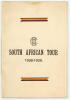 M.C.C. tour of South Africa 1938/39. &lsquo;Timeless Test Series&rsquo;. &lsquo;South African Tour 1938-1939&rsquo;. Official players itinerary for the tour with titles and M.C.C. colours to front cover. To inside page, list of the M.C.C. touring party, match programme, hotels a