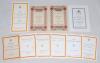 M.C.C. menus 1950-2000. Ten official menus and table plans for dinners including &lsquo;M.C.C. Australasian Team&rsquo; 14th September 1950, &lsquo;Anniversary Dinner&rsquo; 1st May 1963, 6th May 1964, 5th May 1965, Guest list for the 200th Anniversary Dinner 6th May 1987, two m