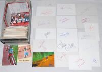 Athletics signatures. Small box comprising a large selection of over four hundred signatures of athletes and coaches with some duplication, covering British and international track and field and cross country. The majority, collected in the 1990s, are sig