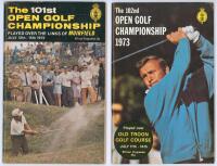 Open Golf Championship 1972 and 1973. Two official programmes for the 101st Championship held at Muirfield, 12th- 15th July 1972, and the 102nd Championship at Troon, 11th- 14th July 1973. Sold with original order of play folding card for the opening roun