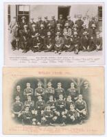 Rugby Union. New Zealand and Wales team postcards 1905. ‘New Zealand Football Team. Group of 29’. Mono real photograph postcard of the New Zealand touring party to British Isles, France and United States, 1905/06, depicted seated and standing in rows wear