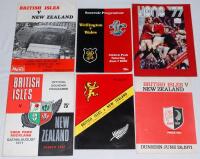 Great Britain Rugby Tour of New Zealand 1971. Official programmes for the 1st, 3rd and 4th Test matches between New Zealand and the British Lions 1971. Sold with official programmes for New Zealand v British Lions (4th Test) 1977, Wellington v Wales 1969 