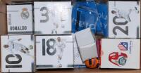 Real Madrid, Barcelona and Spanish football c. 2000s. Three boxes containing a large quantity of ephemera relating to Spanish football. Contents include three files of over two hundred signed printed fact sheets of Spanish league players, and a further fi