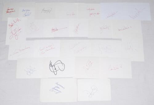 Manchester United 1950s-2000s. Fifty five plain white cards, each individually signed in ink by a Manchester United player and the odd manager, the majority collected in the early 2000s. Signatures include George Best, Bobby Charlton, Jeff Whitefoot, Jack