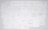 Manchester United 1950s-2000s. Sixty one white cards, each individually signed in ink by a Manchester United player and the odd manager, the majority collected in the late 1990s. Signatures include Ray Wood, Nobby Stiles, George Best, Mick Martin, Denis L