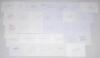 Manchester United 1950s-2000s. Sixty one white cards, each individually signed in ink by a Manchester United player and the odd manager, the majority collected in the late 1990s. Signatures include Ray Wood, Nobby Stiles, George Best, Mick Martin, Denis L - 2