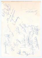 Manchester United 1996. Two large plain pages signed in blue ink by thirty eight attendees for the ‘Manchester United Golf Day 1996’ held at Northenden Golf Club, Manchester. Signatures include Wilf McGuiness, Ronnie Cope, Tony Dunne, Wyn Davies, John Con