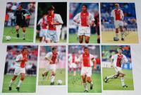 Ajax F.C. Eight colour press photographs of Ajax players, each signed by the featured player. Signatures are Fred Grim, Maxwell, Mido, Frank de Boer, Rafael van der Vaart, John O’Brien, Tomas Galasek and Zlatan Ibrahimovic. VG.