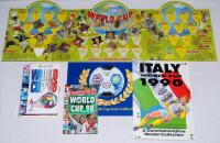 World Cup 1990-1998. Box comprising a selection of World Cup related and other ephemera. ‘Italy 1990 Esso World Cup Coin Collection’, complete set of England and Scotland coins in official display album. ‘Italy World Cup 1990’ complete commemorative medal