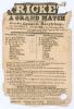 ‘Cricket. The Marylebone Club & Ground, with Pilch, against the Northern Counties of England’. Early and rare original advertising handbill for ‘A Grand Match’ at Lord’s, 23rd June [1845] ‘and following day’. Listed are the two teams, including Bathurst, 