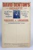 David Denton. Yorkshire & England 1894-1920. ‘David Denton’s Benefit. Yorkshire v Lancashire, Headingley Ground, Leeds. August 5th,6th and 7th [1907]. Original hanging cardboard poster, printed navy blue and white background advertising the Benefit match - 2