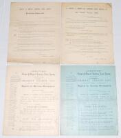 ‘Groves Cricket & General Sporting News Agency, Sheffield’. Two four page ‘Final Revised List of Cricket Fixtures for 1887’, one printed on white paper, the other blue. The front pages detail the terms and prices of the services provided to customers of t