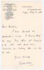 George Oswald Browning ‘Gubby’ Allen. Middlesex, Cambridge University & England 1921-1950. Single page letter from Allen, handwritten in ink and dated 12th July 1950. Writing to Leslie Deakins, Secretary of Warwickshire C.C.C., Allen states ‘I have passed