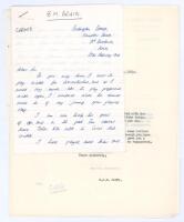 Brian Maurice Brain. Worcestershire & Gloucestershire 1959-1981. An interesting selection of eight handwritten and typed letters dated 1963 and 1966 from and about Brian Brain. The first is a handwritten letter dated 27th February 1963 from Brain to M.J.K