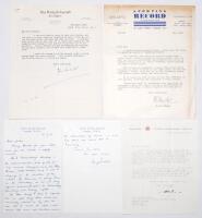 Commentators and journalists correspondence 1949-1967. Four letters to and from Leslie Deakins, Secretary of Warwickshire C.C.C. One is a single page typed letter from John Arlott, dated 23rd September 1967, which appears to relate to an (unknown) issue r