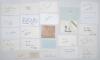 International Test and County signatures 1930s onwards. A good selection of over sixty signatures, the majority signed to white cards with the odd signed cutting image, piece, receipt, label etc. collected by Irving Rosenwater 1960s-1990s, including some - 2