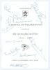 Sir Leonard Hutton 1916-1990. Order of Service of Thanksgiving for Hutton held at York Minster on the 16th November 1990. Signed in ink to the front cover by nine cricketers. Signatures are Denis Compton, Dickie Bird, Fred Trueman, Vick Wilson, David [She