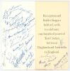 England v Australia. Centenary Test Match Reception. 26th August 1980. Official M.C.C. brochure produced for the event held at Lord’s with list of invited guests etc. Signed to front cover, inside pages and rear cover by sixty five Australian and England - 2