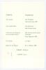 The Lord’s Taverners Centenary Test Dinner’ 1980. Official double sided menu card for the Dinner held at Grosvenor House on the 27th August 1980. Signed to face by twenty nine guests including Hassett, I. Johnson, O’Brien, O’Neill, Rigg, Ring, Redpath, A. - 2