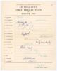 India tour to England 1952. Rare official autograph sheet with printed title ‘With the compliments of The Manager, India Cricket Team. Autographs. India Cricket Team in England 1952’ and players’ names to side. Fully and nicely signed in different coloure