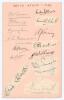 South Africa tour to England 1935. Album page comprising fourteen signatures in ink and pencil of the South African touring party, five signed on pieces laid down, the remainder signed to the page. Signatures are Wade (Captain), Rowan, Nourse (signed twic