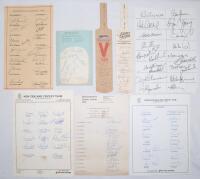 New Zealand 1960s-1990s. Three official autograph sheets including World Cup 1983 Gloucestershire C.C.C. sheet for the New Zealand team v Sri Lanka played at Bristol 13th June 1983 (13 signatures). New Zealand tour to England 1986 (17). Young New Zealand 