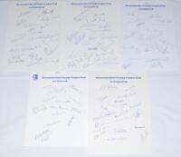 Gloucestershire C.C.C. 1986-2008. Nine official autograph sheets, the majority fully signed by all named players where applicable. Sheets are for seasons 1986 (14 signatures), 1991 (19), 1993 (21), 1995 (23), 1997 (20), 2005 (24), 2006 (22), 2007 (23) and