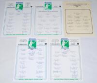 Essex C.C.C. 1987-2007. Ten official autograph sheets, each fully signed by all named players where applicable. Sheets are for seasons 1987 (16 signatures), 1989 (16), 1992 County Championship winners (15), 1994 (15), 1996 (15), 1997 NatWest Trophy winner