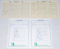 Hampshire C.C.C. 1992-2008. Eight official autograph sheets for seasons 1992 Benson & Hedges Cup winners (11 signatures), 1993 (17), 1996 (24), 1998 (22), 1999 (19), 2000 (18), 2003 (21), and 2008 (26). Signatures include Nicholas, Terry, Gower, Marshall,