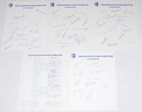 Gloucestershire C.C.C. 1982-2003. Fifteen official autograph sheets for seasons 1982 (22), c.1984 (14), 1985 (14), 1986 (14), c.1987 (16), 1988 (17), 1989 (16), c.1991 (14), 1993 (20), 1995 (12), 1996 (15), 2000 (21), 2002 (two, one laminated, both fully 