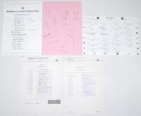 Middlesex C.C.C. 1984-2004. Ten official (except where stated) autograph sheets for seasons 1984 (15 signatures), 1985 (13), c.1986 (14), 1986 (two unofficial sheets both signed by 16), 1996 (unofficial, 25), 1997 (unofficial, 24), 2002 (22), 2003 (19) an